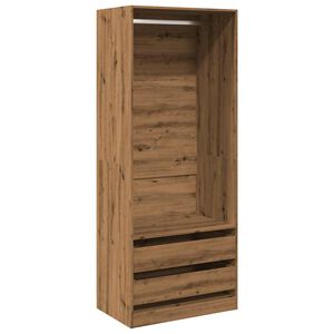 vidaXL Kledingkast 80x50x200 cm bewerkt hout artisanaal eikenkleur