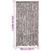vidaXL Vliegengordijn 100x230 cm chenille bruin en wit