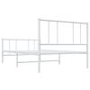 vidaXL Bedframe met hoofd- en voeteneinde metaal wit 107x203 cm