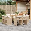 vidaXL 9-delige Tuinset met kussens poly rattan beige