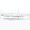 vidaXL Bedframe met hoofd- en voeteneinde metaal wit 180x200 cm