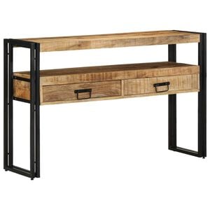 vidaXL Wandtafel met lade Bruin 120 x 33 x 75 cm massief mangohout