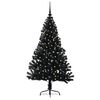 vidaXL Kunstmatig Voorverlicht Kerstboom met 150 LED Zwart 150 cm PVC