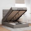vidaXL Ottoman bed met matras en LED's 120x200cm stof taupe