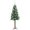 vidaXL Slanke Kerstboom Groen 150 cm PVC en massief dennenhout
