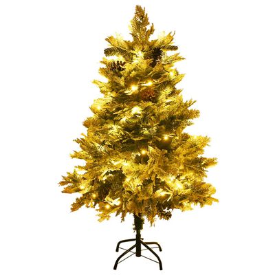 vidaXL Kerstboom met LED's en dennenappels 150 cm PVC en PE groen