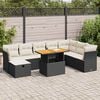 vidaXL 9-delige Loungeset met kussens poly rattan acacia zwart