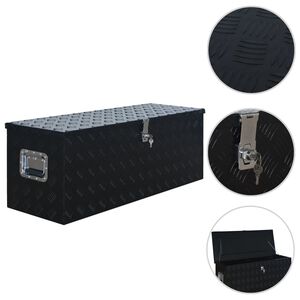 vidaXL Aluminium kist 1085x370x400 mm zwart