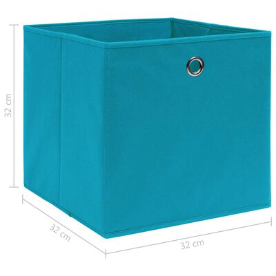 vidaXL Opbergboxen 10 st 32x32x32 cm stof babyblauw