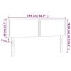 vidaXL Hoofdbord LED 144x5x78/88 cm stof donkergrijs