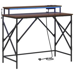 vidaXL Bureau Bruin Eiken 100 x 50 x 86,5 cm Bewerkt hout