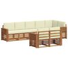 vidaXL Sofa-Sets 8 pcs Natuurlijk en Cr&egrave;me Massief Acaciahout