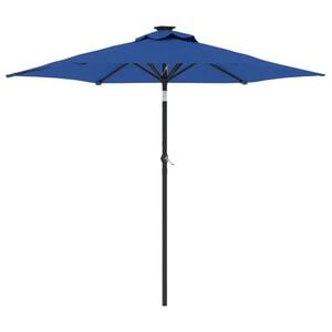 vidaXL Parasol met stalen paal 225x225x212 cm azuurblauw