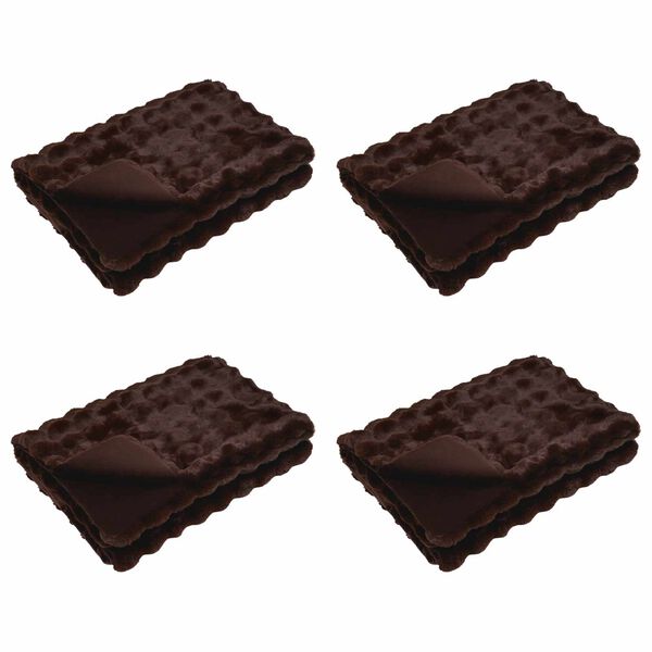 vidaXL Neppels Konijnenbont Deken 4 pcs Kameel 220 x 240 cm Polyester