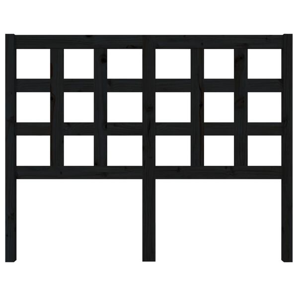 vidaXL Hoofdbord 125,5x4x100 cm massief grenenhout zwart