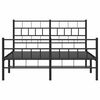 vidaXL Bedframe met hoofd- en voeteneinde metaal zwart 135x190 cm