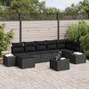 vidaXL Tuin Sofa Set met kussen met opslag 7 pcs Zwart poly rattan