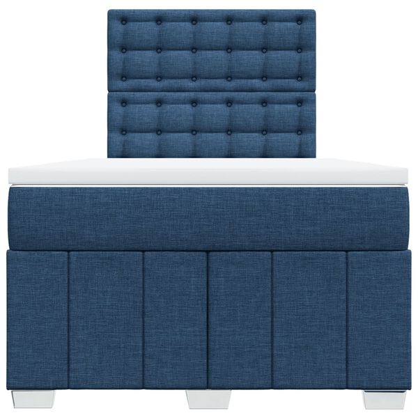 vidaXL Boxspring met matras stof blauw 120x200 cm