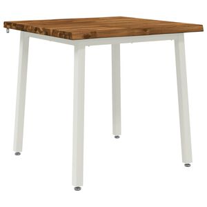 vidaXL 60 x 55 x 75 cm Massief Acaciahout Natuurlijk en Wit