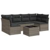 vidaXL 7-delige Loungeset met kussens poly rattan grijs