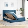 vidaXL Bed met LED-striplichten Donkerblauw 180 x 200 cm Fluweel