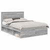 vidaXL Bedframe Grijs Sonoma 140 x 200 cm Massief grenenhout