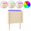 vidaXL Hoofdbord LED 93x16x118/128 cm stof cr&egrave;mekleurig