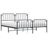 vidaXL Bedframe met hoofd- en voeteneinde metaal zwart 180x200 cm