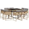 vidaXL 9-delige Tuinset met kussens poly rattan gemengd beige