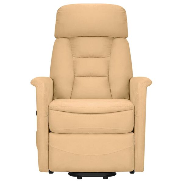 vidaXL Sta-op-massagestoel microvezelstof cr&egrave;mekleurig