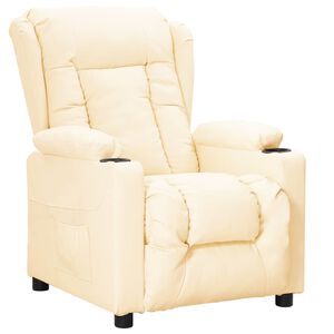 vidaXL Fauteuil verstelbaar kunstleer cr&egrave;mekleurig