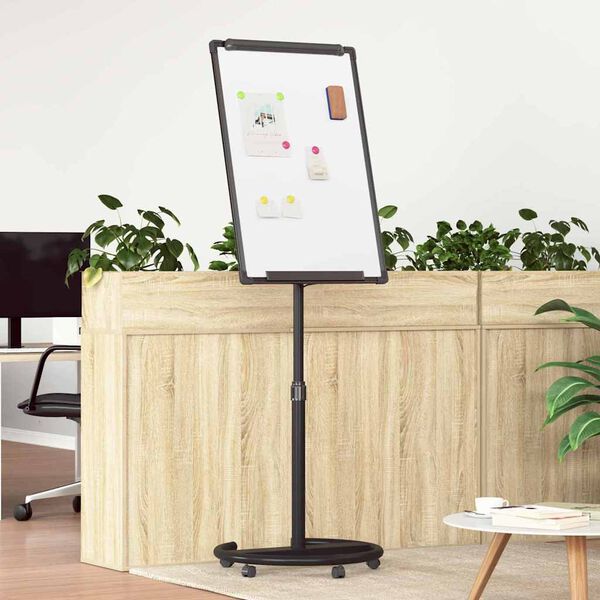 vidaXL Magnetisch whiteboard Zwart en Wit 62 x 62.5 x 197 cm EPS