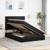 vidaXL Opbergbed met LED met matras met LED Zwart 140 x 200 cm Fluweel