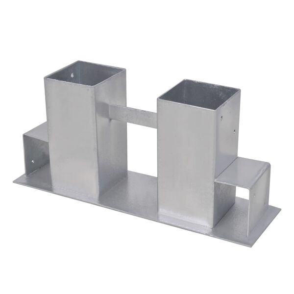 vidaXL Stapelhulpen brandhout 4 st staal zilverkleurig