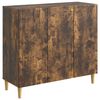 vidaXL Dressoir Gerookt eiken 89 x 34,5 x 80 cm Bewerkt hout