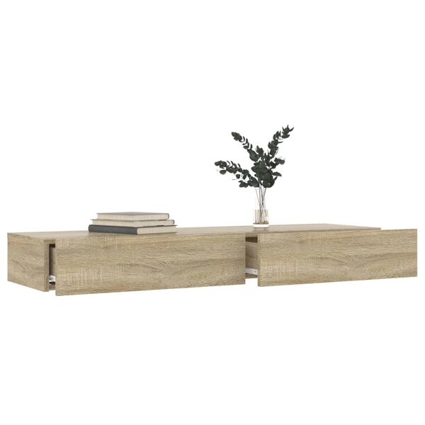 vidaXL Tv-meubel met LED-verlichting 120x35x15,5 cm sonoma eikenkleur