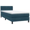 vidaXL Boxspring met matras fluweel donkerblauw 80x210 cm