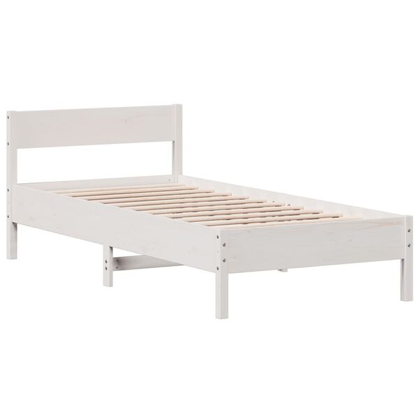 vidaXL Bedframe zonder matras massief grenenhout wit 90x190 cm