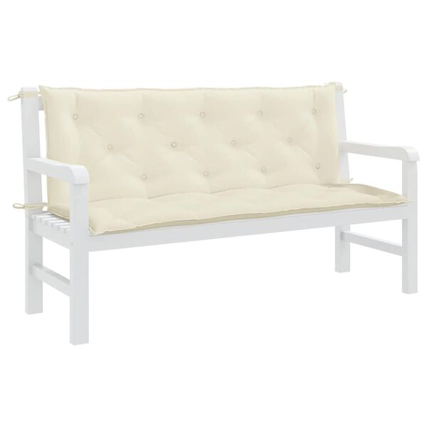 vidaXL Tuinbankkussen 150x(50+50)x7 cm oxford stof crèmewit
