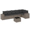 vidaXL 7-delige Loungeset met kussens poly rattan grijs