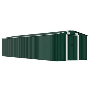 vidaXL Tuinschuur 257x779x181 cm gegalvaniseerd staal groen
