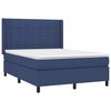 vidaXL Boxspring met matras en LED stof blauw 140x200 cm