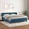 vidaXL Boxspring met matras fluweel donkerblauw 180x200 cm