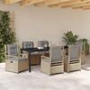 vidaXL Tuin eettafelset 7 pcs Beige en Licht Grijs poly rattan