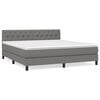 vidaXL Boxspring met matras stof donkergrijs 160x200 cm