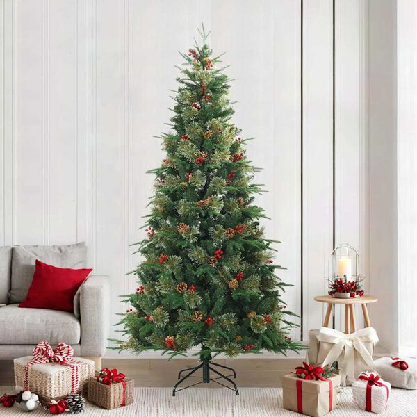 vidaXL Kunstmatige Inklapbare Kerstboom Groen 240 cm PVC, PE en Staal