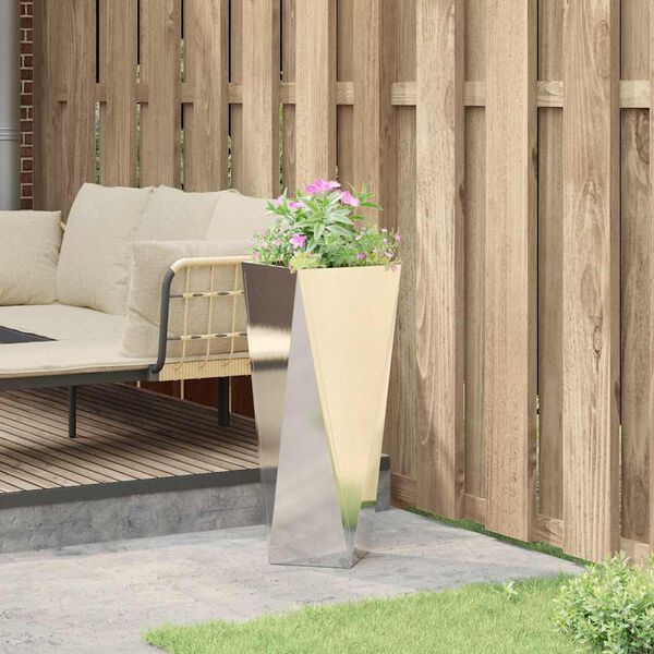 vidaXL Plantenbak Zilver 30 x 30 x 75 cm Roestvrij staal