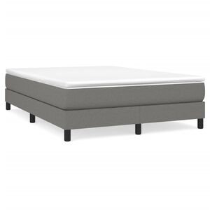 vidaXL Boxspring bed stof donkergrijs 140x190 cm