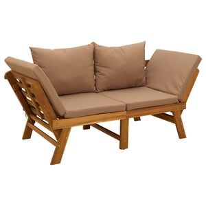 vidaXL 3-in-1 Tuinbank met Kussens Massief Acaciahout Naturel