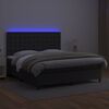 vidaXL Boxspring met matras en LED kunstleer zwart 180x200 cm